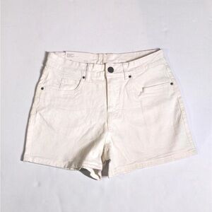 Serra Cream High-Rise Denim Shorts